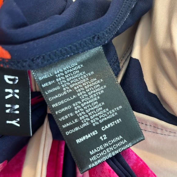 DKNY Pink and navy One-Piece Swimsuit NWT - Picture 8 of 9